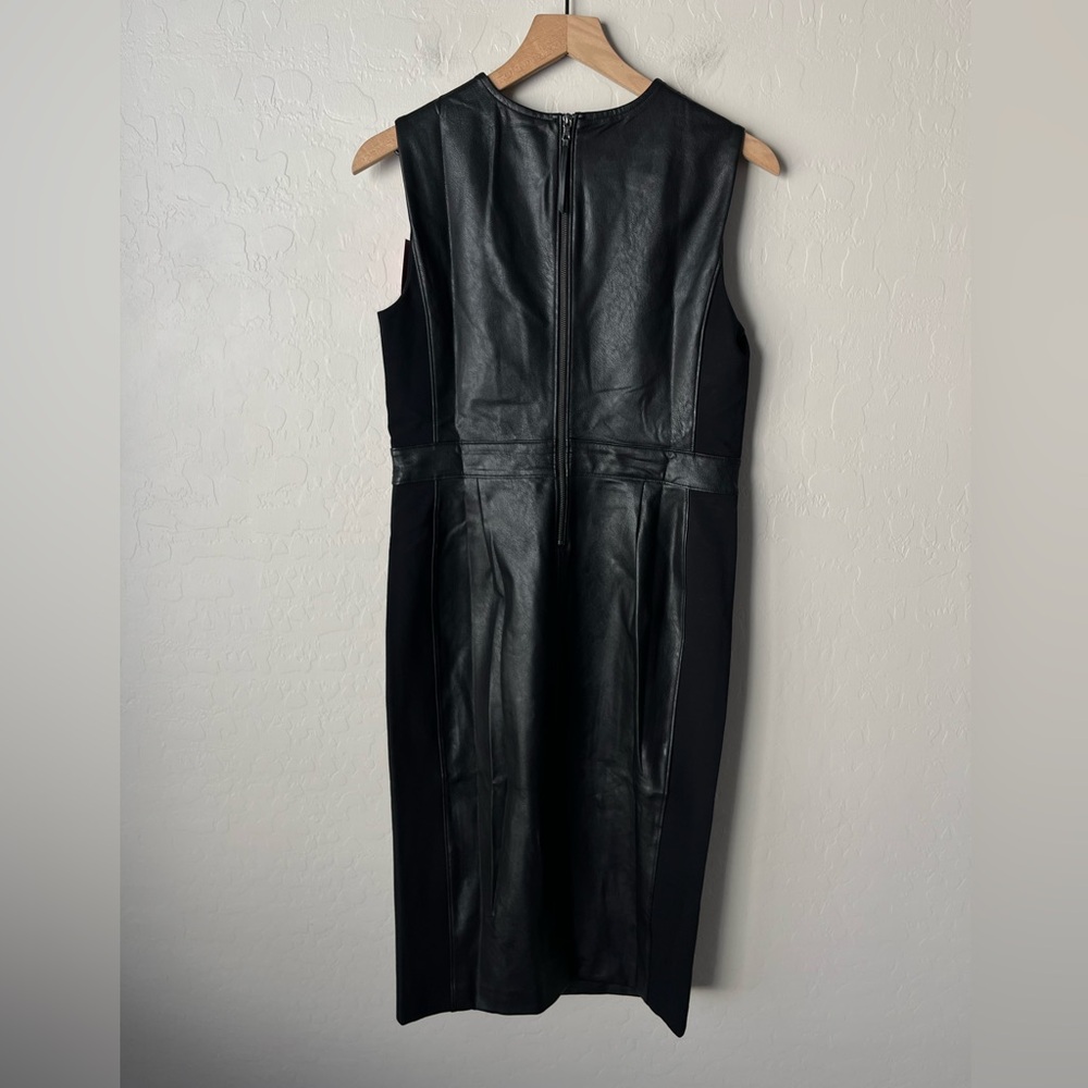 NWT Spanx faux Leather Combo Fitted Dress black medium - Picture 6 of 12